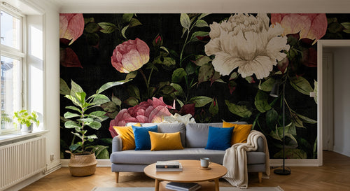 Design SD0015 — Papier peint Floral Pivoines et Roses - Collection 1 — Novomur