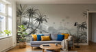 Design SD0032 — Papier peint Palmier Tropical Noir et Blanc — Novomur
