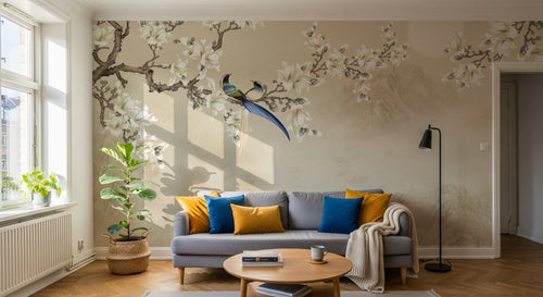 Design SD0103 — Papier peint Magnolia & Oiseaux — Novomur