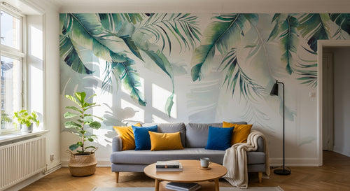 Design SD0116 — Papier peint Palmier Tropical Vert - Collection 1 — Novomur
