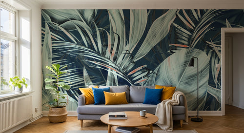 Design SK0176 — Papier peint Palmier Tropical Vert - Collection 2 — Novomur