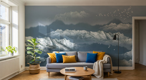 Design SK0177 — Papier peint Paysage Montagne Réaliste — Novomur