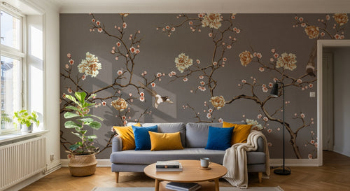 Design SK0545 — Papier peint Floral Pivoines et Roses - Collection 1 — Novomur