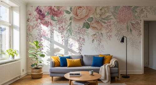 Design SK0705 — Papier peint Floral Pivoines et Roses - Collection 2 — Novomur