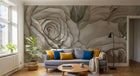 Design SL0189 — Papier peint Roses creme relief 3D peint main — Novomur