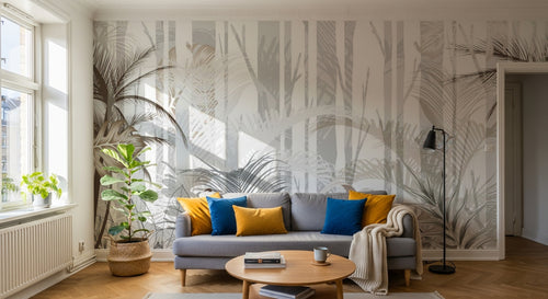 Design SL0451 — Papier peint Paysage tropical beige aquarelle vintage — Novomur