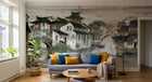 Design SL0506 — Papier peint Village chinois lac maisons toits noirs — Novomur