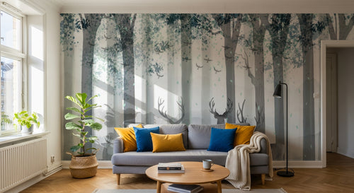 Design SL0588 — Papier peint Forêt Pins et Sapins - Collection 1 — Novomur