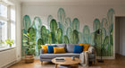 Design SL0822 — Papier peint Cactus colombiens vert pop aquarelle — Novomur