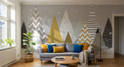 Design SL0869 — Papier peint Sapins motifs scandinave neige enfant — Novomur