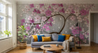 Design ZX0510 — Papier peint Fleurs roses violettes 3D arbre luxe — Novomur