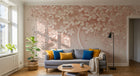 Design ZX0512 — Papier peint Arbre fleurs roses 3D fond poudre — Novomur