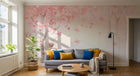 Design ZX0567 — Papier peint Cerisier rose foret vintage pastel — Novomur