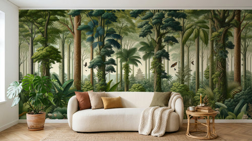 Design A0054 — Papier peint Jungle Tropicale Dense Aquarelle — Novomur