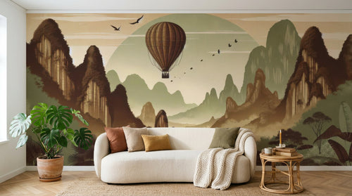Design A0055 — Papier peint Paysage Montagne Minimaliste - Collection 2 — Novomur
