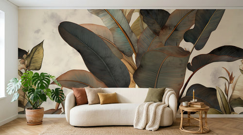 Design A0061 — Papier peint Palmier Tropical Vert - Collection 1 — Novomur