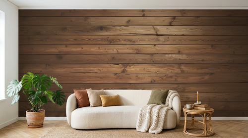 Design A0137 — Papier peint Bois Rustique Brun - Collection 1 — Novomur