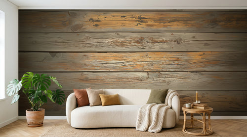 Design A0138 — Papier peint Bois Rustique Brun - Collection 2 — Novomur
