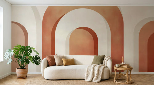 Design A0155 — Papier peint Art Abstrait Bauhaus Beige - Collection 2 — Novomur