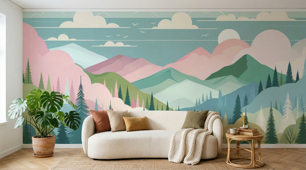 variant:A0169 | salon_03_boho已做 — Mouvement Abstrait Gris Perle — papier peint Novomur