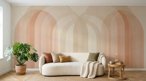 Design A0218 — Papier peint Art Abstrait Bauhaus Beige - Collection 2 — Novomur