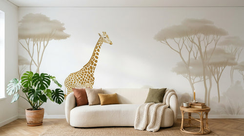 Design A0269 — Papier peint Safari Savane Aquarelle — Novomur