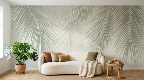 Design A0371 — Papier peint Palmier Tropical Vert - Collection 3 — Novomur