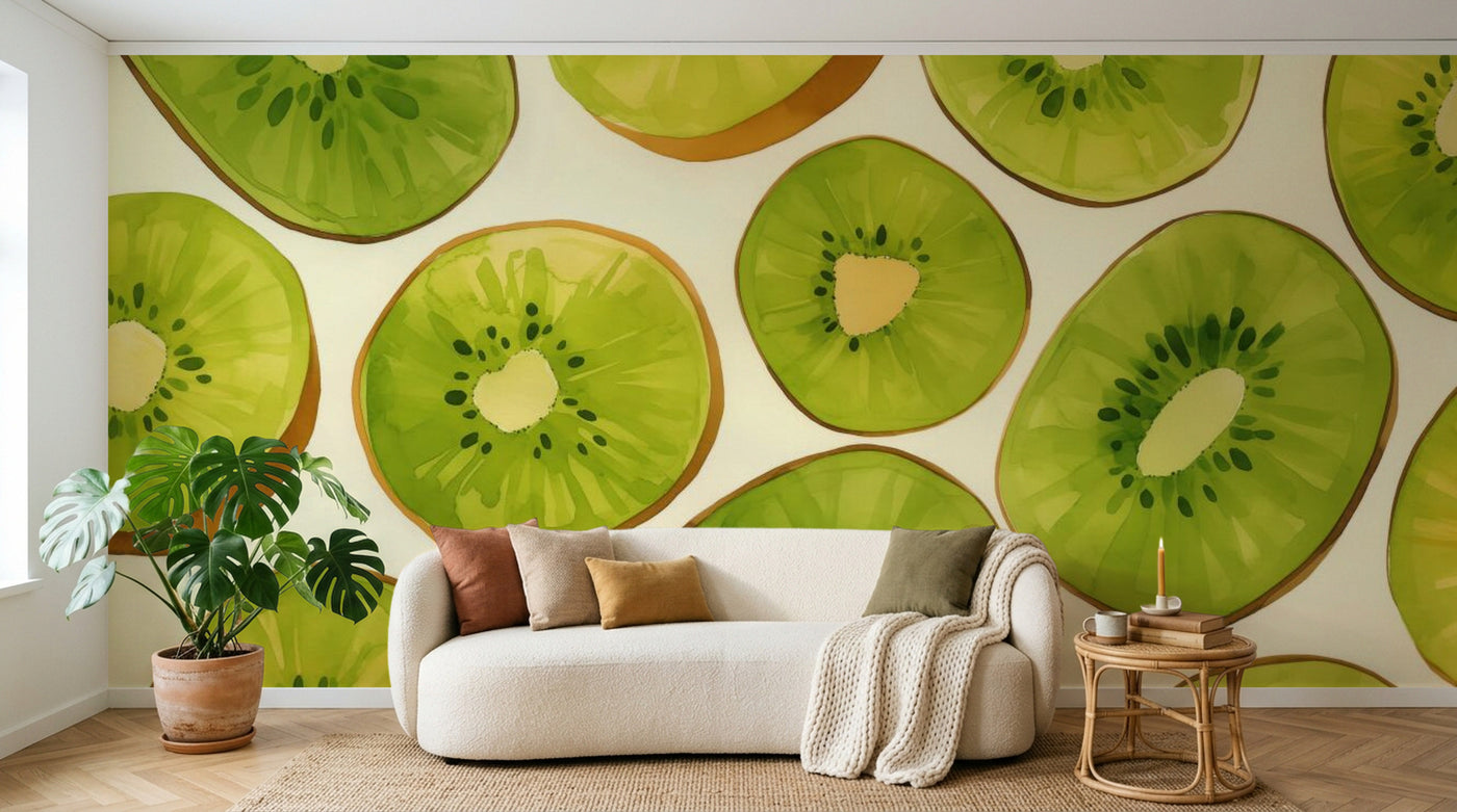 Papier peint Fruits Agrumes Beige - Sur mesure - Design A0458