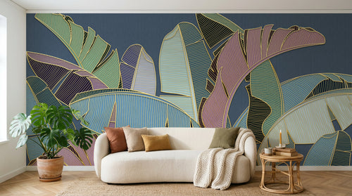 Design A0471 — Papier peint Palmier Tropical Vert - Collection 2 — Novomur