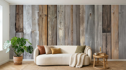 Design A0550 — Papier peint Bois Rustique Brun - Collection 1 — Novomur