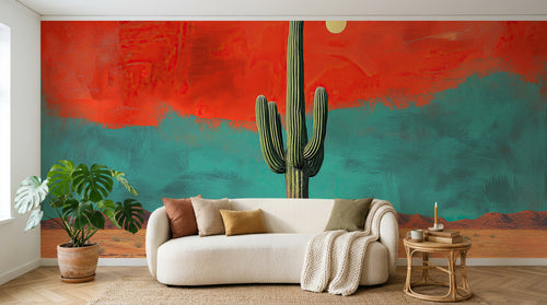 Design A0775 — Papier peint Paysage Désert et Cactus — Novomur