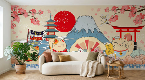 Design AS0707 — Papier peint Mont Fuji et Hokusai — Novomur