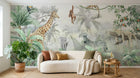 Design B021 — Papier peint Safari panoramique jungle brumeuse — Novomur