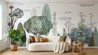 Design B032 — Papier peint Foret stylisee scandinave arbres minimalistes — Novomur