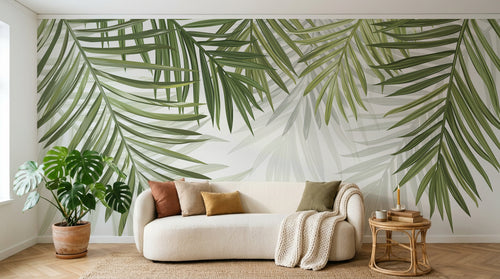 Design D0274 — Papier peint Palmier Tropical Vert - Collection 3 — Novomur
