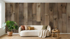 Design D0996 — Papier peint Bois Rustique Brun - Collection 2 — Novomur