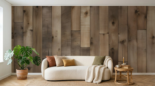 Papier peint panoramique Bois Rustique Brun - Collection 2 - Sur mesure