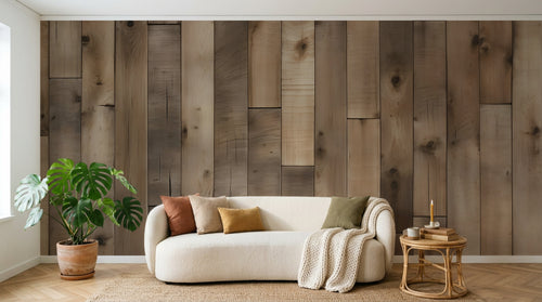 Design D0996 — Papier peint Bois Rustique Brun - Collection 2 — Novomur