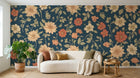 Papier peint Liberty Floral Anthracite - Sur mesure - Design F0218