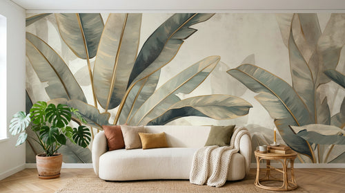 Design F0356 — Papier peint Palmier Tropical Vert - Collection 3 — Novomur