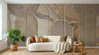 Design F0738 — Papier peint Art Abstrait Bauhaus Beige - Collection 1 — Novomur