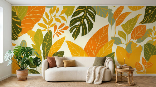 Design F0796 — Papier peint Palmier Tropical Vert - Collection 2 — Novomur