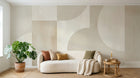 Design F0869 — Papier peint Art Abstrait Bauhaus Beige - Collection 2 — Novomur
