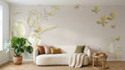 Design FC198 — Papier peint Tulipes dorees papillons fond beige — Novomur