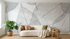 Design FC627 — Papier peint Feuilles transparentes nervurees gris — Novomur