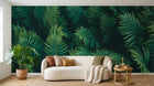Design L0186 — Papier peint Fougeres gros plan vert fonce — Novomur