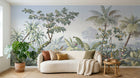 Design L0652 — Papier peint Paysage tropical jungle aquarelle douce — Novomur