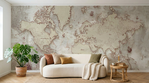 Design L0656 — Papier peint Carte du Monde - Collection 2 — Novomur