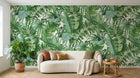 Design L0943 — Papier peint Pattern palmes vert vif repete — Novomur