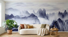 Design SD0445 — Papier peint Asie Encre Bleue — Novomur